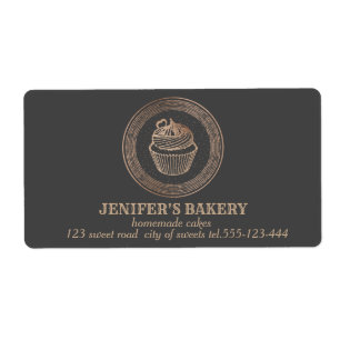 Étiquette Rose gold  Homemade cupcakes and treats packaging
