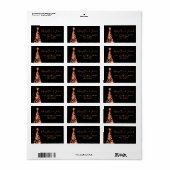 Étiquette Rose Gold Mariage de Noël Adresse retour (Feuille entière)