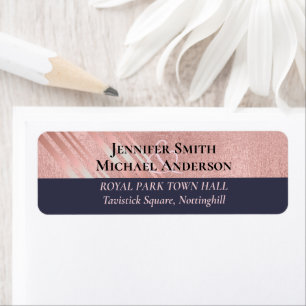 Étiquette Rose Gold Marine Parties scintillant bleue  Foil L