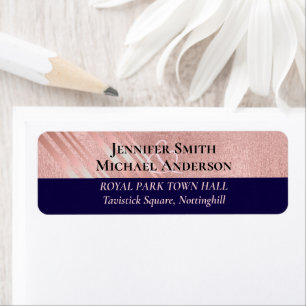 Étiquette Rose Gold Marine Parties scintillant bleue Foil L