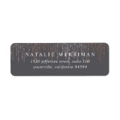 Étiquette Rose Gold Marquee Adresse de retour (Devant)