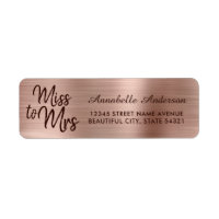 Rose Gold Métal Chic Pailleté Miss à Mme