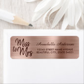 Étiquette Rose Gold Métal Chic Rose Pâle Paillettes Miss à M (En situation)