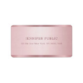 Étiquette Rose Gold Modern Professional Modèle Adresse (Devant)