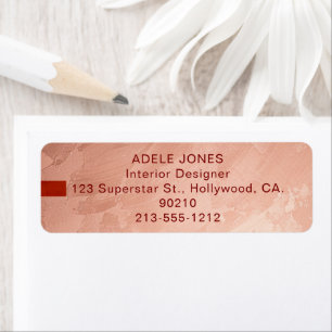 Étiquette Rose Gold Moderne Toscane & Rouge Modifiable