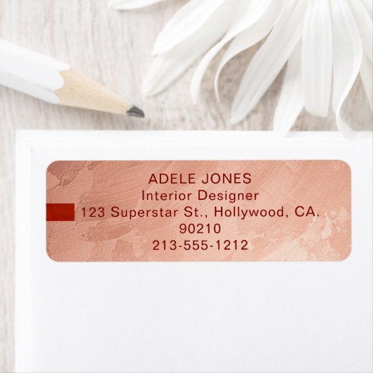 Étiquette Rose Gold Moderne Toscane & Rouge Modifiable (En situation)