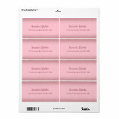 Étiquette Rose Gold Parties scintillant écriture manuscrite  (Feuille entière)