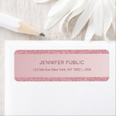 Étiquette Rose Gold Parties scintillant Elegant Modèle Adres (En situation)