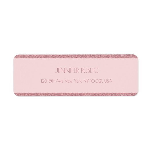Étiquette Rose Gold Parties scintillant Modèle Adresse de re (Devant)