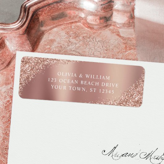 Étiquette Rose Gold Parties scintillant Sparkle Mariage Adre
