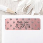 Étiquette Rose Gold Rose Clair Brillant Glamour Points Chic  (En situation)