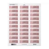Étiquette Rose Gold Rose Clair Brillant Glamour Points Chic  (Feuille entière)