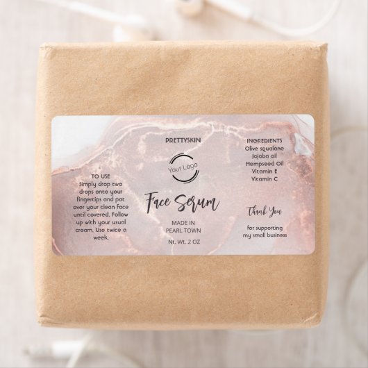 Étiquette Rose Gold Serum Label (En situation)