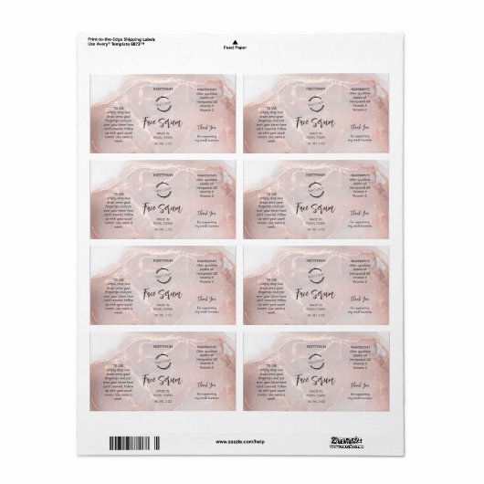 Étiquette Rose Gold Serum Label (Feuille entière)