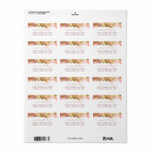 Étiquette Rose Gold Sparkle Balloon Adresse de retour (Feuille entière)