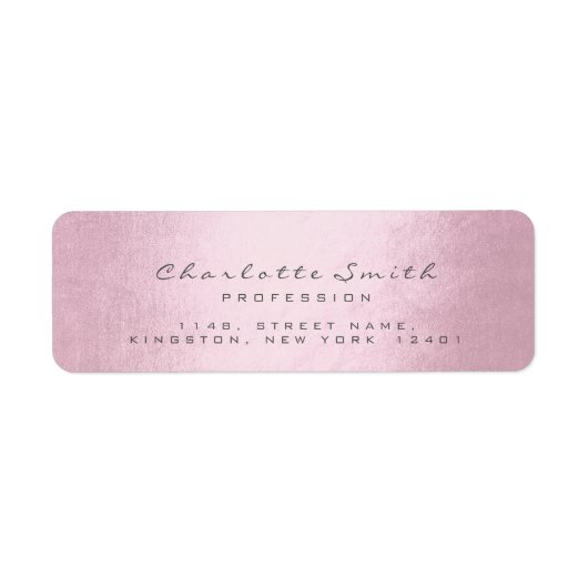 Étiquette Rose gris Nom RSVP Profession Planificateur d'évén (Devant)