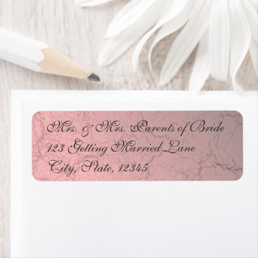 Étiquette rose Grunge Damask (En situation)