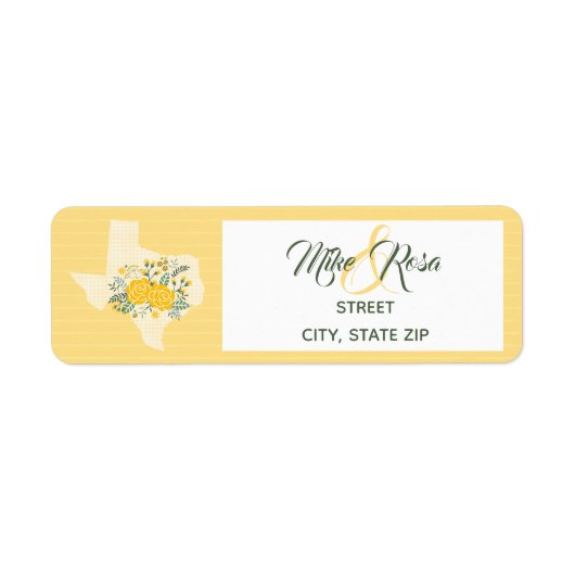 Étiquette Rose jaune du Texas - En vichy Mariage d'État (Devant)