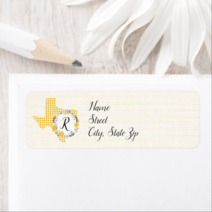 Étiquette Rose jaune du Texas - En vichy Monogramme