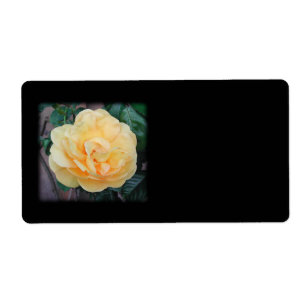 Étiquette Rose jaune, sur le fond noir