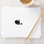 Étiquette Rose lapin noir (En situation)