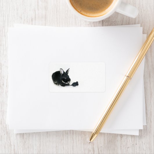 Étiquette Rose lapin noir (En situation)