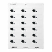 Étiquette Rose lapin noir (Feuille entière)