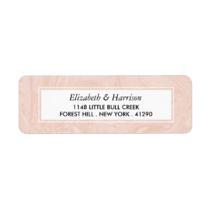 Étiquette Rose marbré Élégant mariage vintage  marbré