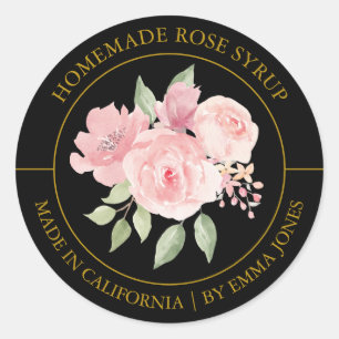 étiquette rose moderne