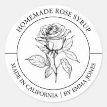 étiquette rose moderne