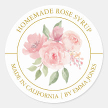 étiquette rose moderne