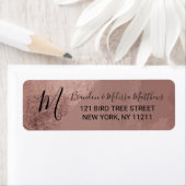 Étiquette Rose moderne Gold Faux Foil Adresse Triangle (En situation)