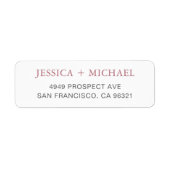 Étiquette Rose moderne Gold Mariage Adresse de retour (Devant)