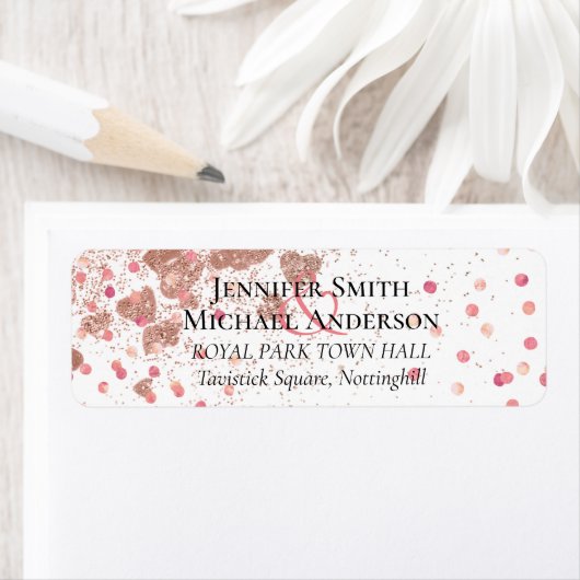 Étiquette Rose moderne Gold tendance Mariage budget (En situation)