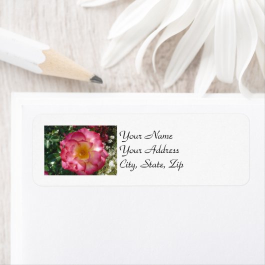 Étiquette Rose multicolore (En situation)