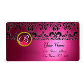 ÉTIQUETTE ROSE NOIR DOMMASK MONOGRAM, RUBY ROUGE (Devant)