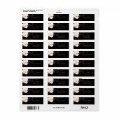 Étiquette Rose noir et blanc Floral String Mariage (Feuille entière)