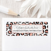 Étiquette Rose noir moderne  or Empreinte de léopard à huile (En situation)