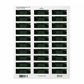 Étiquette Rose noire agate dorée Arche Mariage Adresse de re (Feuille entière)