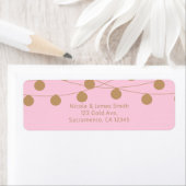 Étiquette Rose & Or Chaîne Moderne Lumières Chic Invitation (En situation)