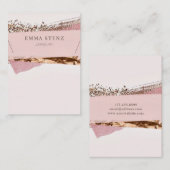 Étiquette rose or et rose ・ Collier Bijoux (Devant / Derrière)