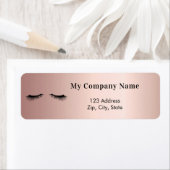 Étiquette Rose or lashes adresse de retour (En situation)