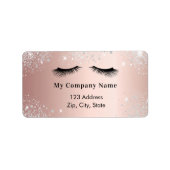 Étiquette Rose or lashes parties scintillant adresse de reto (Devant)