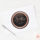 Étiquette Rose or  noir classique (Enveloppe)