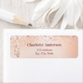 Étiquette Rose or rose ballet ballerine adresse de retour (En situation)