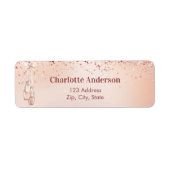 Étiquette Rose or rose ballet ballerine adresse de retour (Devant)