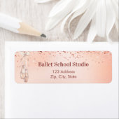 Étiquette Rose or rose ballet danse école retour adresse (En situation)