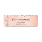 Étiquette Rose or rose ballet danse école retour adresse (Devant)