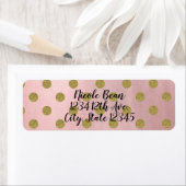 Étiquette Rose or rose brillant glam Pois moderne chic (En situation)