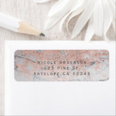 Étiquette Rose Or rose moderne marbre glam Chic Invitation (En situation)